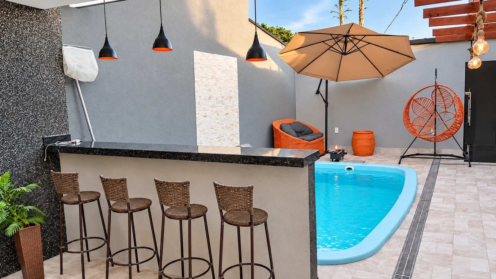 Piscina aquecida da Chácara NS